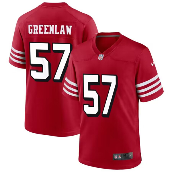 Men's San Francisco 49ers #57 Dre Greenlaw New Red Stitched Game Football Jersey